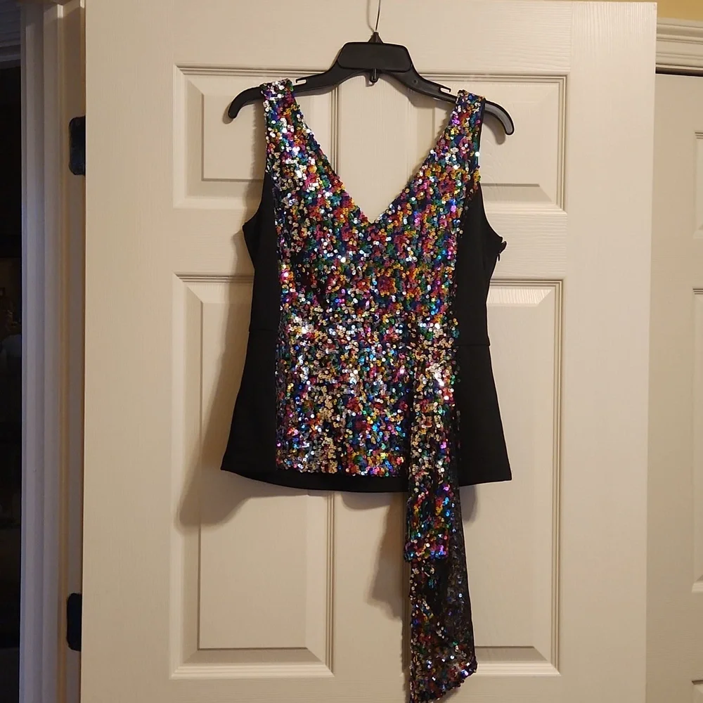 NY&Co 7th Avenue Design Studio sequin sleeveless top, medium, like new - Picture 1 of 12